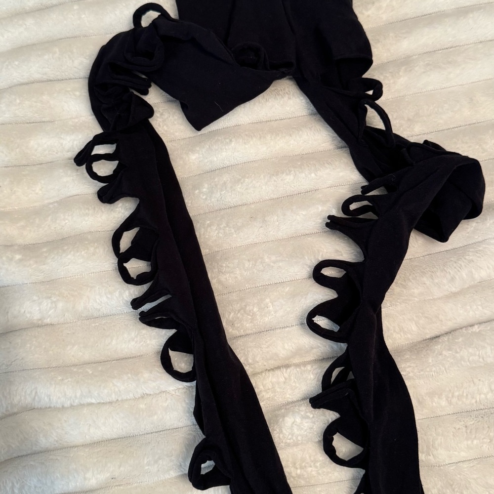 Spencers Body Rage Black Ripped Leggings Goth Grunge - Picture 4 of 7